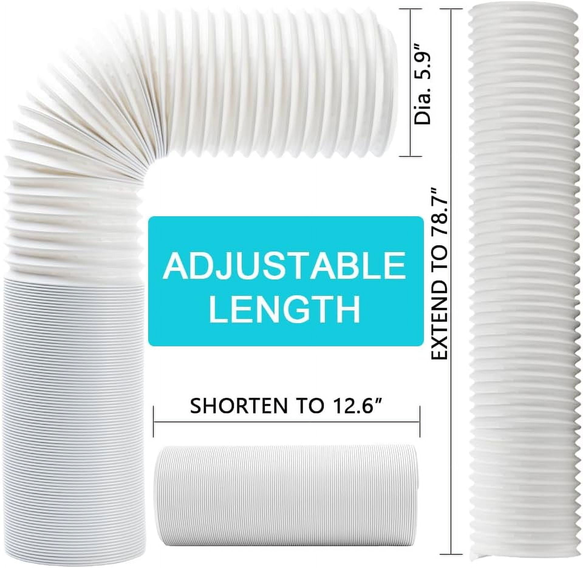 Portable Air Conditioner Hose, Portable Exhaust Vent Hose with 5.9 Inch Diameter, Universal Replacement AC Vent Hose Length up to 78.7"