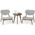 thumbnail image 1 of Gymax Accent Chairs Set of 2 w/ Side Table Living Room Chairs w/ Solid Wood Frame Gray, 1 of 10