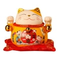 thumbnail image 1 of Lucky Cat Saving Pot, Lucky Cat Coin Bank Lovely  Wish Exquisite Pattern Ceramic  For Office, 1 of 8