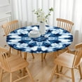 thumbnail image 3 of Blue White Tie Dye Mandala Pattern Round Fitted Tablecloth with Elastic Edge,Dining Table Cover Waterproof,Outdoor Round Tablecloth for Camping,Dining,Indoor and Outdoor, 3 of 7