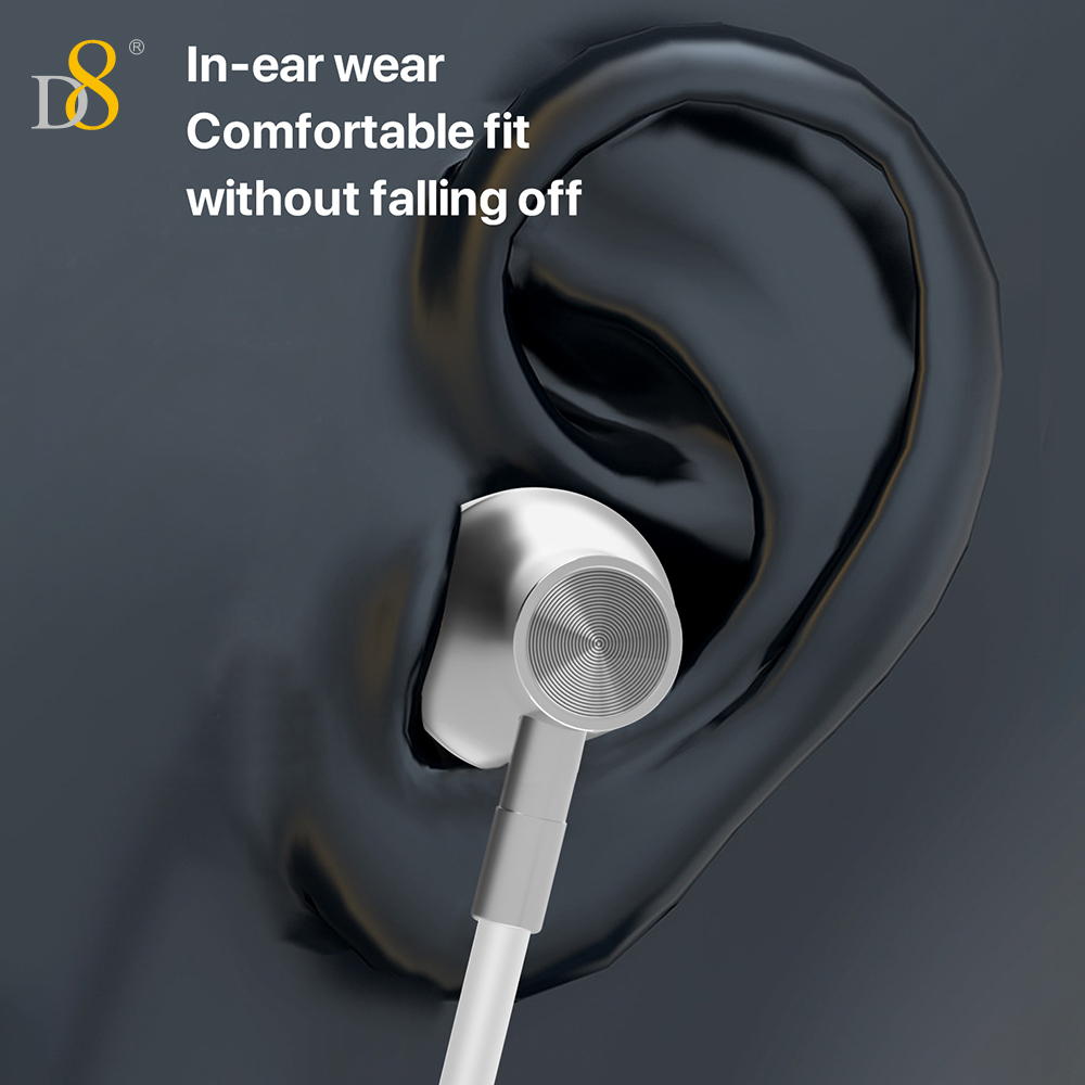 D8 iPhone15 USB Type C Headphones in Ear Earphones Earbuds with Mic and Volume Control ,Compatible for iPhone16/16Pro/16Pro Max/Samsung Galaxy S23 S22 S21 Ultra S20 FE Note 20 10 A53, Google Pixel 7