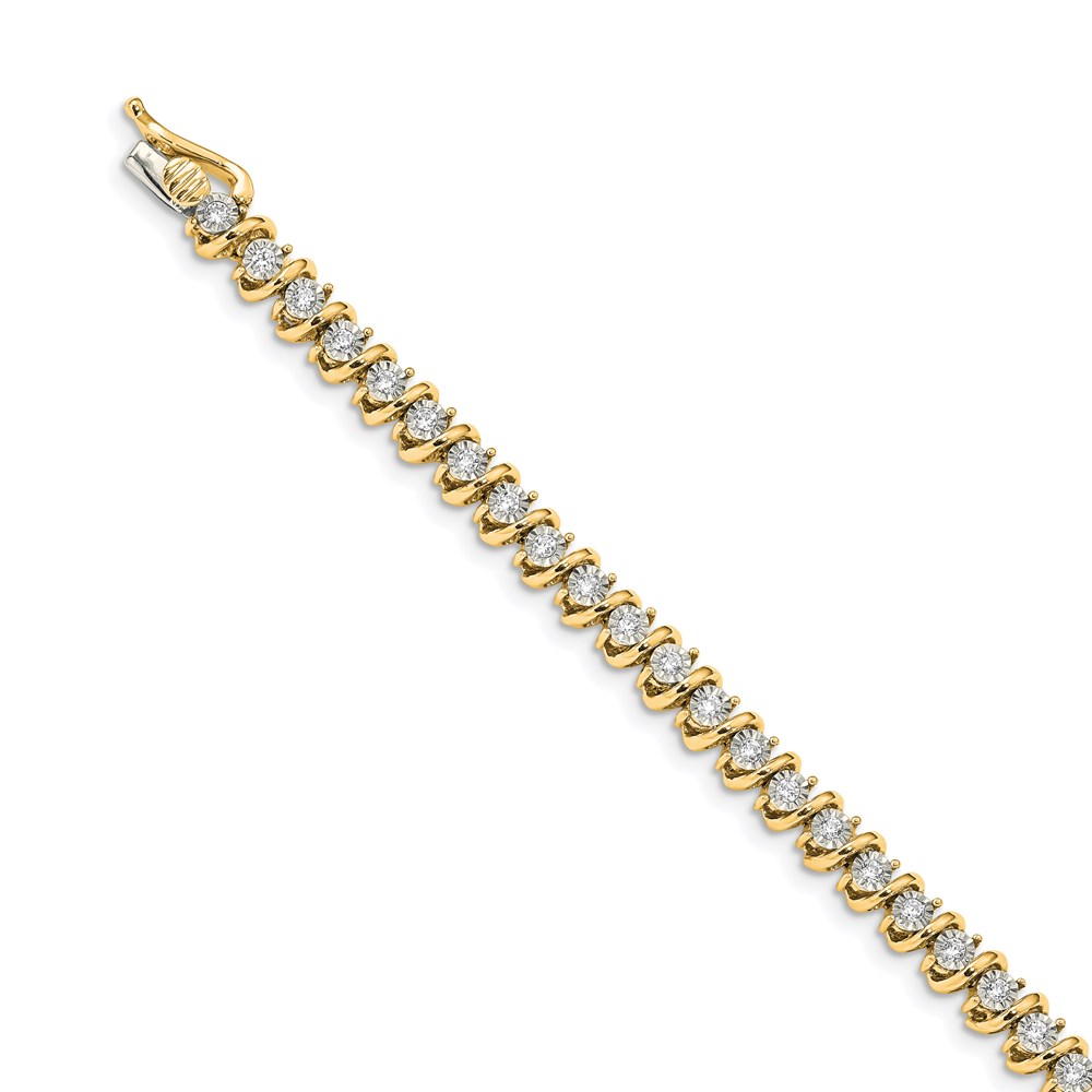 14K Yellow Gold bracelet Lab Grown Diamond SI1 SI2, G H I,