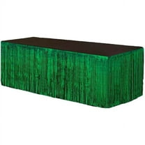 PMU Fringe Table Skirt (Green) 9 ft x 29 inches Pkg/1