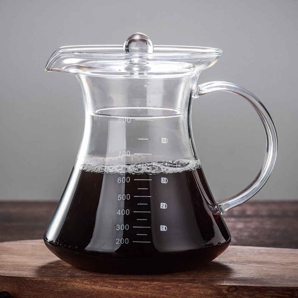 LeKing 800ml High Borosilicate High Temperature Resistant Glass Coffee Pot Set PourOver Coffee