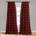 thumbnail image 4 of Ambesonne Halloween Curtains, Simple Autumn Pumpkins, Pair of 28"x84", Chestnut Brown and Burgundy, 4 of 4