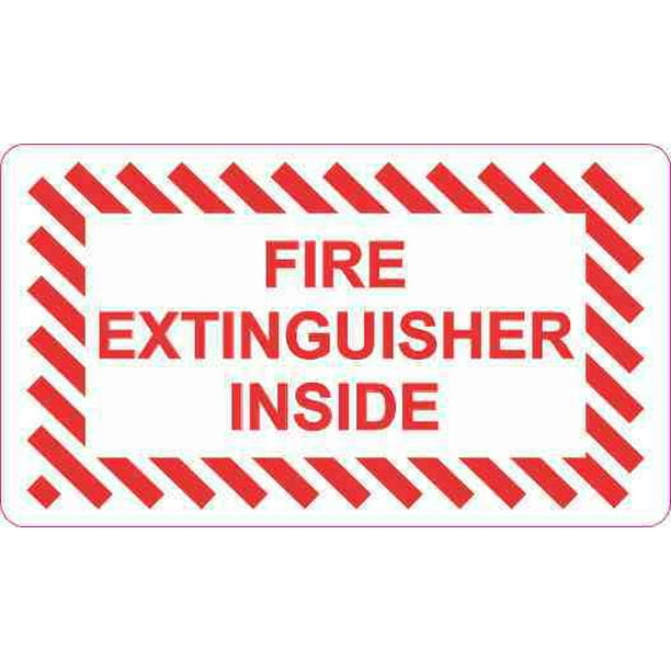 3.5in x 2in Fire Extinguisher Inside Decal Vinyl Stickers Sign Sticker