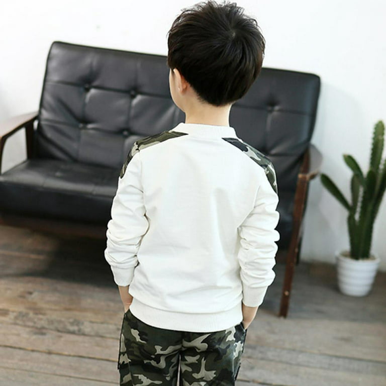Toddler Kids Baby Boys Clothes Long Sleeve Sweatshirt Top + Camouflage Pants  Sweatsuit Fall Outfit Set 9-10 Years 