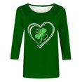 thumbnail image 4 of Hauts Tuniques pour Femmes Grande Taille, Mode pour Dames, Imprimé de la Saint-Patrick, Imprimé Décontracté, Col Rond, Manche de 7 Pouces, Haut pour Femme Vert P, 4 of 4