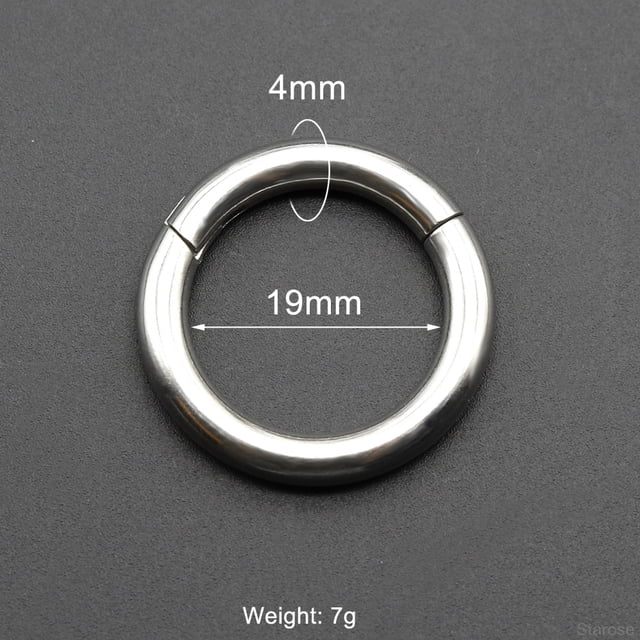 Smooth Hinged Stainless Steel Segment Hoop Ring 00G Large Size Septum Clicker BCR PA Piercing Nose Ring Ear Stretcher Weights