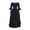 Black, variant on KICILVS Witch Costume Women Off Shoulder Smocked Waist Bodice Ruffle Maxi Dress Medieval Fairy Cosplay Halloween