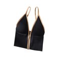 thumbnail image 1 of Diconna Women Solid Color Ribbed Bra Zipper Low Cut Sleeveless Backless Bra, 1 of 8