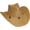 Tan, variant on Silverton Dude Hat - Leather Cowboy Hat Handcrafted with Metal Conchos and Studs, Distressed Ruff Leather, and Hidden Steel Wire in Brim, Medium-Black