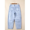thumbnail image 5 of TinyCribz Women's Barrel Jeans, Casual High Waist Washed Denim Pants 16, 5 of 12
