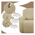 thumbnail image 3 of Recliner Slipcover Stretch Recliner Chair Cover, Leisure Jacquard Single Seat Sofa Slipcover Armchair Covers Anti-Slip Recliner Cover For Recliner Armchair-Light beige, 3 of 7