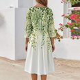 thumbnail image 4 of SAATLERI 3/4 Sleeve Summer Midi Dresses for Women 2025 V Neck Boho Floral Print Sundresses for Women Lightweight A-Line Plus Size Dress with Pockets, 4 of 4
