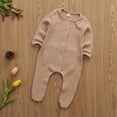 thumbnail image 5 of Qiylii Baby Boy Girl Cotton Romper Long Sleeve Plaid Pocket Jumpsuit,0-9M, 5 of 7