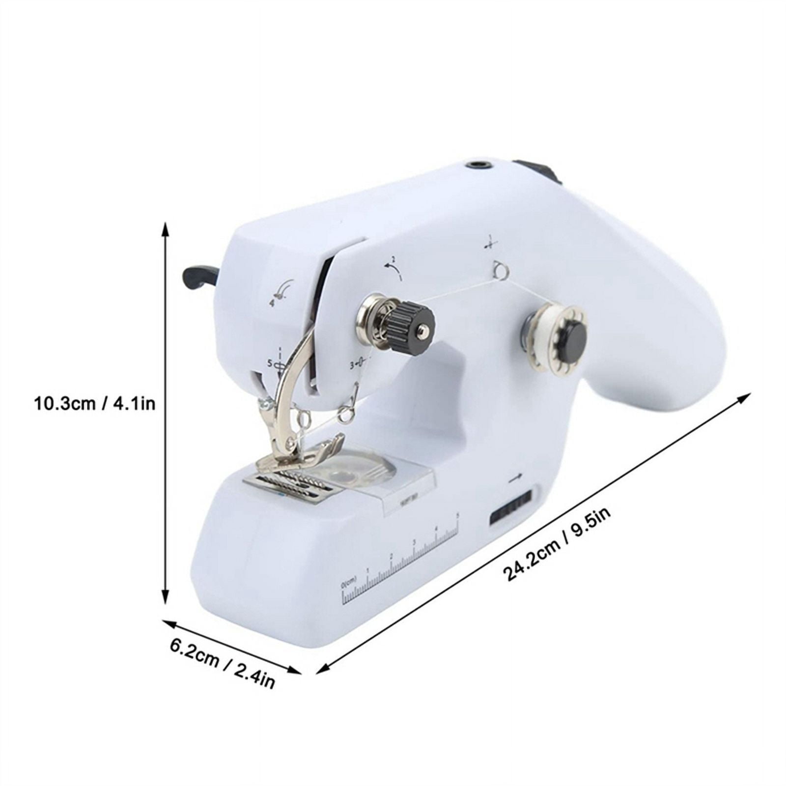 Automatic Handheld Sewing Machine, Mini Portable Sewing Machine Cordless Sewing Machine for Adult DIY Home Sewing Tool C,1 x host,White