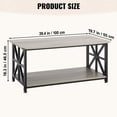 thumbnail image 6 of VEVOR 40" Farmhouse Coffee Table, Rectangle Coffee Table with Open Storage Compartment, Wooden Rustic Cocktail Table for Living Room, Bedroom, Apartment, Studio, Brown & Black, 6 of 9