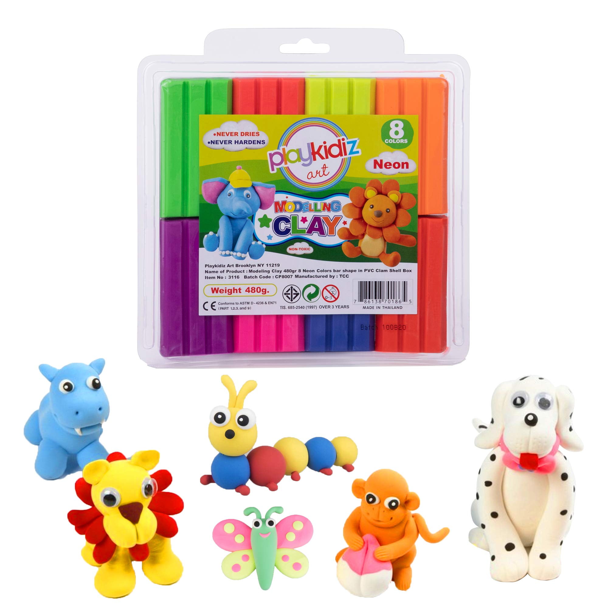 Colourful Super Light Modelling Clay Plasticine with Tools for Kids (12  Colours) PC9