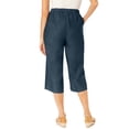 thumbnail image 2 of Woman Within Plus Size Drawstring Denim Capri, 2 of 6