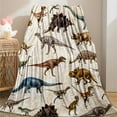 thumbnail image 2 of 1pc Soft and Warm Dinosaur Print Flannel Blanket for Sofa, Bed, and Office - Perfect Christmas, Halloween, and Birthday Gift, 2 of 12