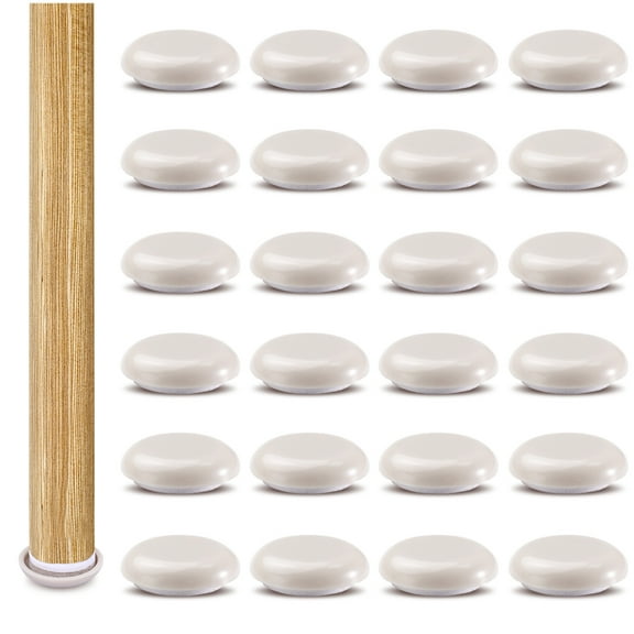 24 Pieces 1" Furniture Sliders, Self Adhesive Round Chair Table Leg Floor Protectors Pads, Heavy Duty Furniture Coasters Movers for Hardwood Carpet Kitchen Appliance (Beige)