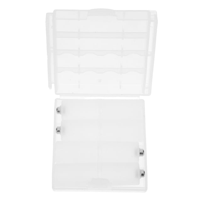 Raindrops 4Pcs Easy Use Transparent Aaa to Aa Battery Converter Adapter with Storage Box for Batteries