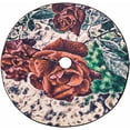 thumbnail image 1 of FMSHPON Rose Flower Floral Xmas Christmas Tree Skirt Stand Mat for Holiday Party Decoration Indoor Outdoor 36 inches, 1 of 3