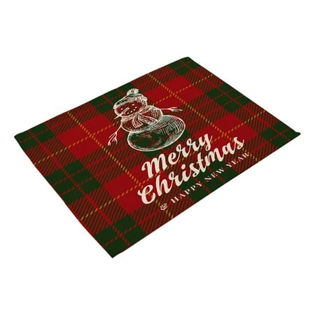 

HEVIRGO Christmas Placemat Christmas Placemat Easy to Clean Heat Resistant Anti-slip Waterproof Dining Room Kitchen Table Insulation Mat for Household