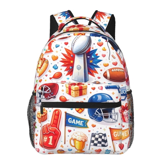 American Football Pattern Backpack Lightweight Rucksack Travel Bag for Men and Women
