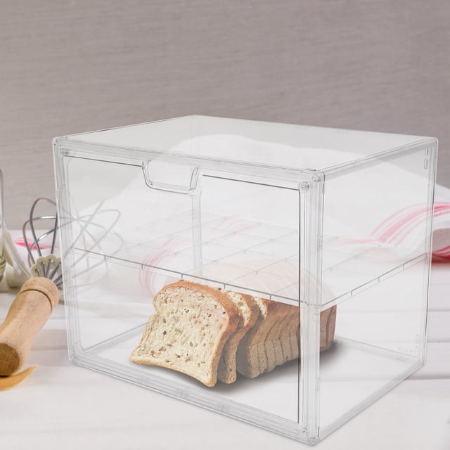 OULII Caja Para Pan Doble Capa Transparente Para Cocina Y Exhibición En Cafeterías Y Panaderías