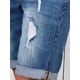 thumbnail image 3 of Bermudas de mezclilla para mujer, informales, de verano, desgastadas, con dobladillo sin rematar, azul vintage, mediano, 3 of 5