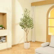 Nafresh 7FT Tall er Style Artificial Olive Tree, Realistic Faux Olive Plant for Indoor Décor