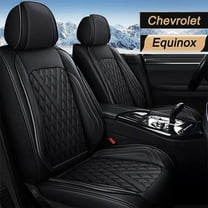 DIKSOAKR Full Set Car Seat Covers Fit Chevrolet Equinox 2011-2021 Faux Leather Waterproof Seat Cushion 2 Rows 5 Seats (Black Line)