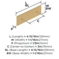 thumbnail image 6 of Amerock Maymont 3 inch (76mm) Center-to-Center Rectangle Champagne Bronze Cabinet Pull Backplate, 6 of 7