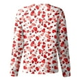 thumbnail image 3 of FrzhBrz Valentines Day Womens Scrub Tops Stretch Long Sleeve Cute Printed Scrub Jackets Valentine's Day Medical Nurse Workwear Tops, 3 of 3