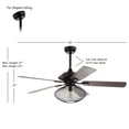 thumbnail image 3 of JONATHAN Y Clift 52" 1-Light Mid-century LED Ceiling Fan With Remote, Oil Rubbed Bronze, 3 of 8