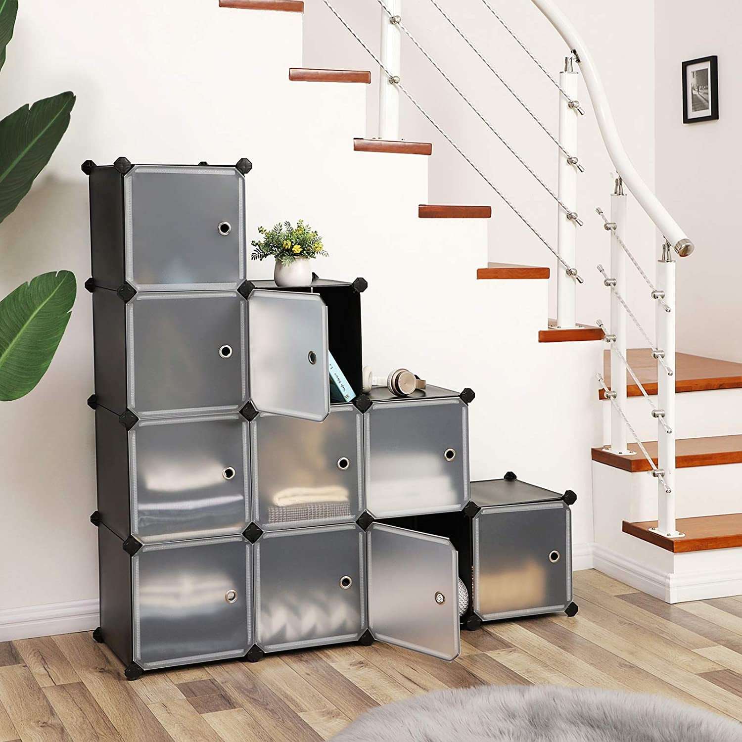 SONGMICS Cube Storage Organizer, 12-Cube Storage Shelves, Black
