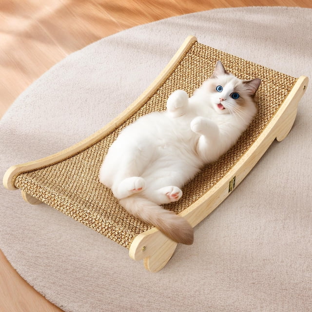 Rascador para gatos ORDORA, almohadilla de sisal grande de 80 cm y zona de descanso
