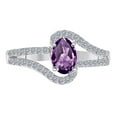 thumbnail image 2 of Mauli Jewels Rings for Women 1.35 Carat Amethyst and Diamond Wedding Engagement Ring Prong-Setting 10k Solid Rose, White & Yellow Gold, 2 of 4