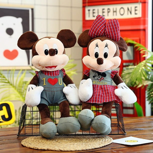 50-120cm Genuine Disney Kawaii Mickey Mouse Stuffed Plush Toy Mickey Minnie Doll Plush Toy Children's Birthday Christmas Gift zhangyuxiang LED