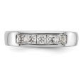 thumbnail image 4 of Solid 14K White Gold Five Stone Diamond Channel Set Wedding Band Ring Size 5.5 (.7 cttw.), 4 of 7
