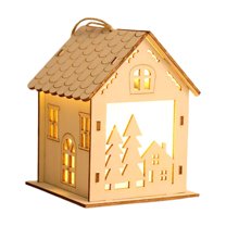 BINGLI DIY Christmas Village Sets, Wooden LED Light Up Houses for Kids and Adults, Mini House Crafts for Winter Xmas Party Decorations