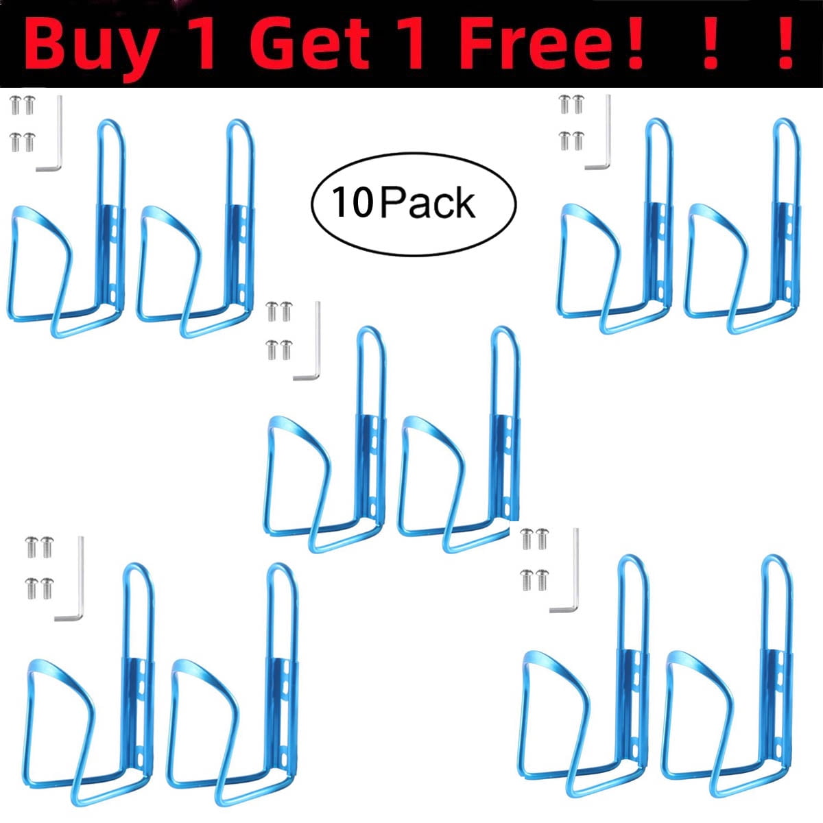 10 Pack Universal Water Bottle Bike Cage Lightweight Aluminum Alloy