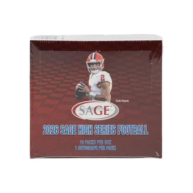2026 SAGE High Series Football Hobby Box – 16 Packs Per Box – 1 Autograph Per Pack