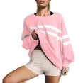 thumbnail image 6 of Yuhangmm Womens Hoodies Pullover Womens Oversized Striped Sweatshirt Long Sleeve Crew Neck Casual Pullover Tunic Tops with Cozy Warm Material Pink XXXL, 6 of 6