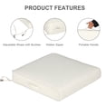 thumbnail image 3 of Aoodor Patio Chair Cushions Set of 2, 21x 21 x 4 Inch Water Resistant Outdoor Seat Cushions with Handle and Ties, Square Corner Cushions for Patio Furniture Garden Lawn, Ivory, 3 of 8