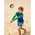 thumbnail image 4 of Aideaone 2 Piece Boys Swimsuit Set Kids Zipper Long Sleeve Rash Guard with Swim Trunks Bathing Suit Swimwear for Boys 7-12T, 4 of 6