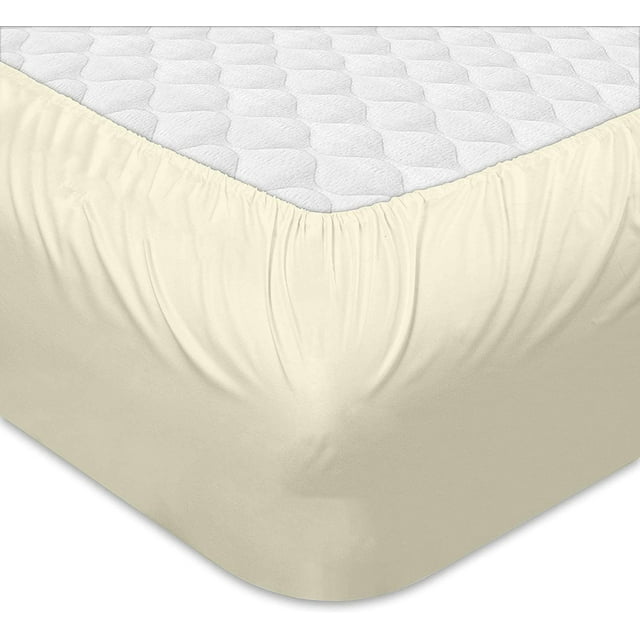 1200 Thread Count 100% Egyptian Cotton 4-Piece Bed Sheet Set (1 Flat, 1 Fitted Sheet, 2 Pillow Covers) 21 Inches Deep Pocket Solid Pattern