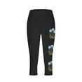 thumbnail image 5 of AnuYalue Capri Leggings for Women Summer Floral Dressy Cropped High Waist Yoga Pants Tummy Control Workout Pants Leggings, 5 of 5